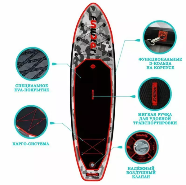 Cапборд (SUP-доска) FunWater Honor Red 11'0 (330x84x15 cm) FW10B